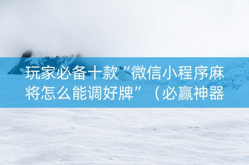 玩家必备十款“微信小程序麻将怎么能调好牌”（必赢神器免费安装)