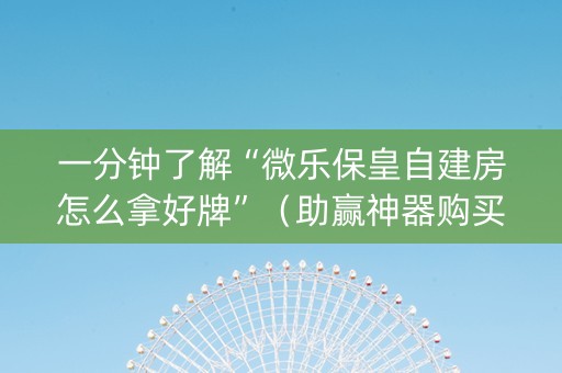 一分钟了解“微乐保皇自建房怎么拿好牌”（助赢神器购买)