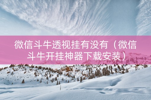 微信斗牛透视挂有没有（微信斗牛开挂神器下载安装）