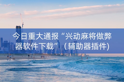 今日重大通报“兴动麻将做弊器软件下载”（辅助器插件)
