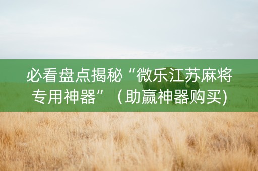 必看盘点揭秘“微乐江苏麻将专用神器”（助赢神器购买)