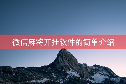 微信麻将开挂软件的简单介绍