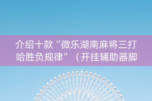 介绍十款“微乐湖南麻将三打哈胜负规律”（开挂辅助器脚本)