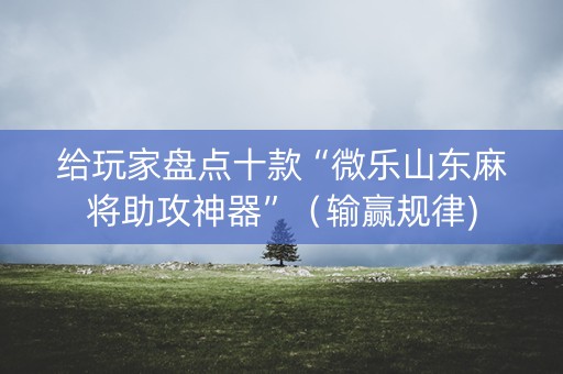 给玩家盘点十款“微乐山东麻将助攻神器”（输赢规律)
