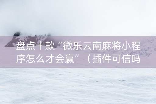 盘点十款“微乐云南麻将小程序怎么才会赢”（插件可信吗)