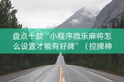 盘点十款“小程序微乐麻将怎么设置才能有好牌”（控牌神器)