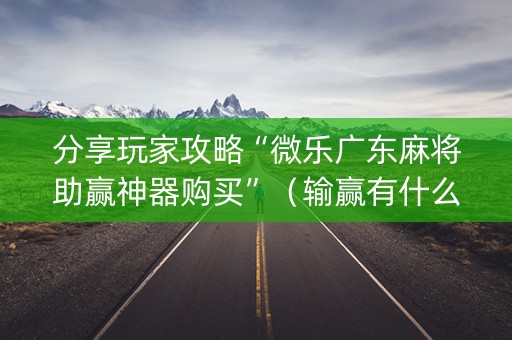 分享玩家攻略“微乐广东麻将助赢神器购买”（输赢有什么规律)