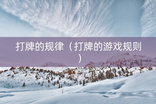 打牌的规律（打牌的游戏规则）