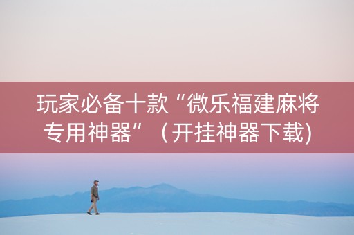 玩家必备十款“微乐福建麻将专用神器”（开挂神器下载)