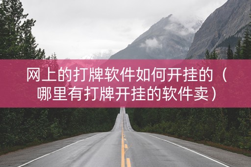 网上的打牌软件如何开挂的（哪里有打牌开挂的软件卖）
