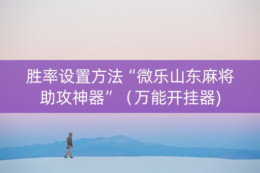 胜率设置方法“微乐山东麻将助攻神器”（万能开挂器)