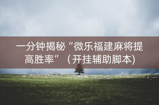 一分钟揭秘“微乐福建麻将提高胜率”（开挂辅助脚本)