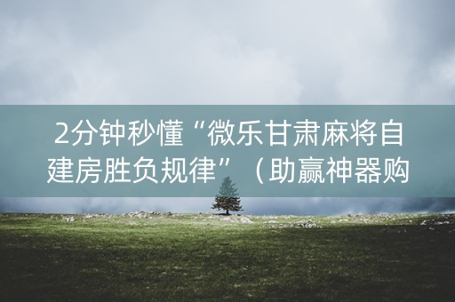 2分钟秒懂“微乐甘肃麻将自建房胜负规律”（助赢神器购买)