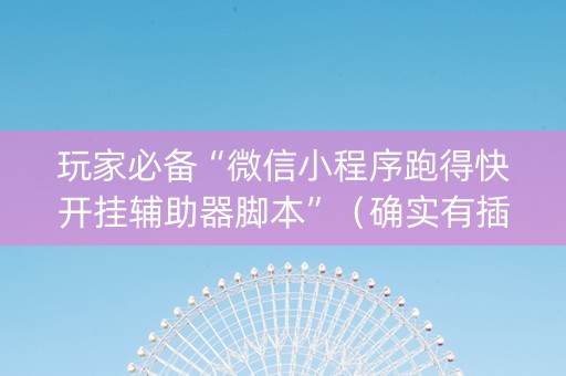 玩家必备“微信小程序跑得快开挂辅助器脚本”（确实有插件吗)