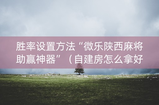 胜率设置方法“微乐陕西麻将助赢神器”（自建房怎么拿好牌)