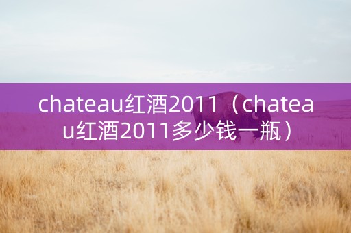 chateau红酒2011（chateau红酒2011多少钱一瓶）