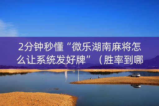 2分钟秒懂“微乐湖南麻将怎么让系统发好牌”（胜率到哪调)