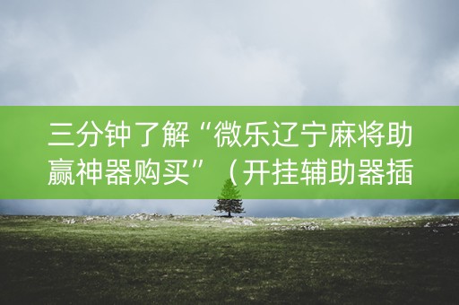三分钟了解“微乐辽宁麻将助赢神器购买”（开挂辅助器插件)