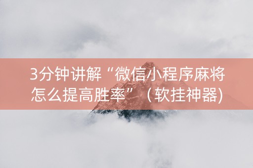 3分钟讲解“微信小程序麻将怎么提高胜率”（软挂神器)