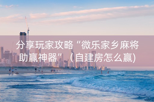 分享玩家攻略“微乐家乡麻将助赢神器”（自建房怎么赢)