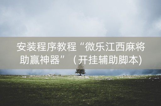 安装程序教程“微乐江西麻将助赢神器”（开挂辅助脚本)