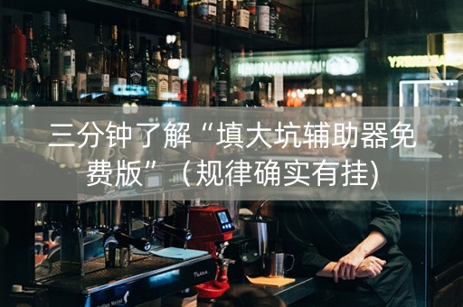 三分钟了解“填大坑辅助器免费版”（规律确实有挂)