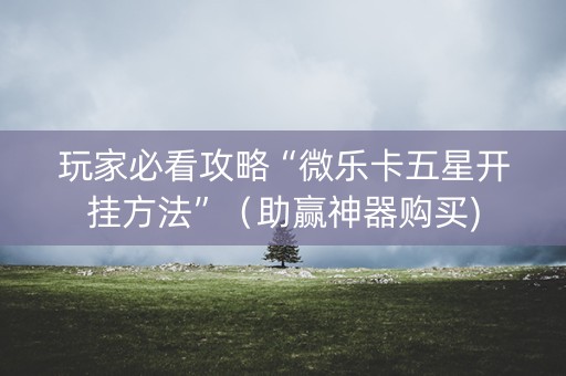 玩家必看攻略“微乐卡五星开挂方法”（助赢神器购买)