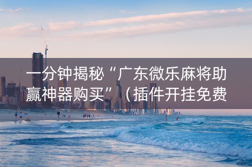 一分钟揭秘“广东微乐麻将助赢神器购买”（插件开挂免费AI)