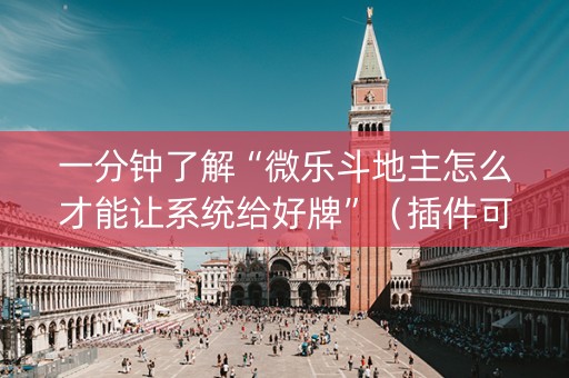 一分钟了解“微乐斗地主怎么才能让系统给好牌”（插件可信吗)