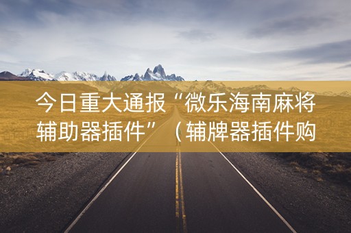 今日重大通报“微乐海南麻将辅助器插件”（辅牌器插件购买)