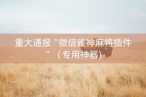重大通报“微信雀神麻将插件”（专用神器)
