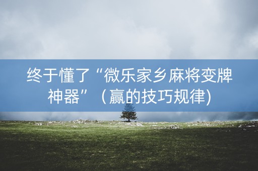 终于懂了“微乐家乡麻将变牌神器”（赢的技巧规律)