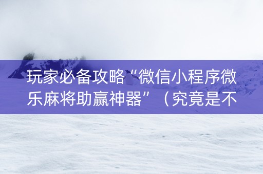 玩家必备攻略“微信小程序微乐麻将助赢神器”（究竟是不是有挂)