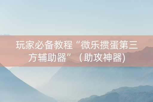 玩家必备教程“微乐掼蛋第三方辅助器”（助攻神器)