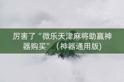 厉害了“微乐天津麻将助赢神器购买”（神器通用版)