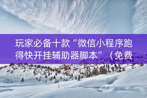 玩家必备十款“微信小程序跑得快开挂辅助器脚本”（免费辅助)