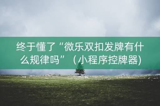 终于懂了“微乐双扣发牌有什么规律吗”（小程序控牌器)