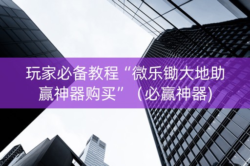 玩家必备教程“微乐锄大地助赢神器购买”（必赢神器)