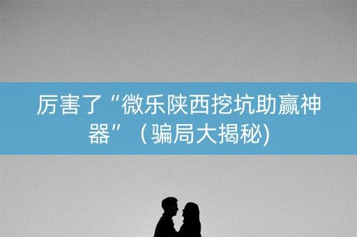 厉害了“微乐陕西挖坑助赢神器”（骗局大揭秘)