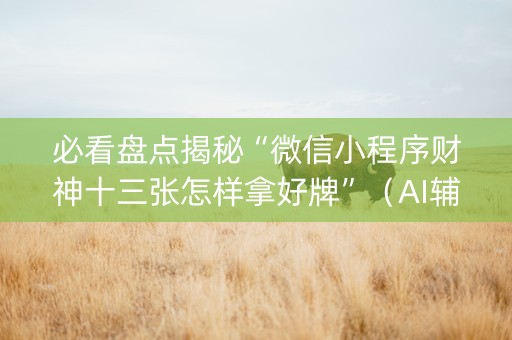 必看盘点揭秘“微信小程序财神十三张怎样拿好牌”（AI辅助胡牌规则)