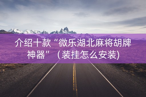 介绍十款“微乐湖北麻将胡牌神器”（装挂怎么安装)