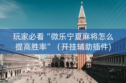 玩家必看“微乐宁夏麻将怎么提高胜率”（开挂辅助插件)