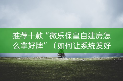 推荐十款“微乐保皇自建房怎么拿好牌”（如何让系统发好牌)