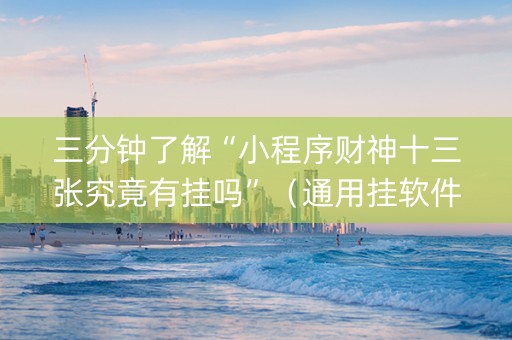 三分钟了解“小程序财神十三张究竟有挂吗”（通用挂软件多少钱)