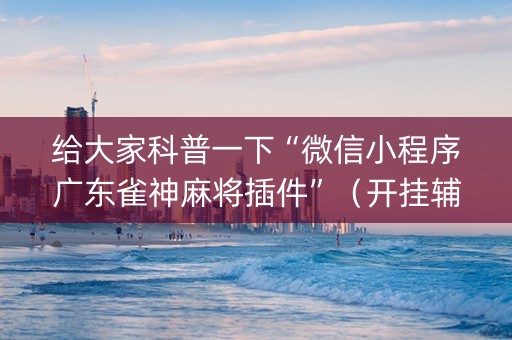 给大家科普一下“微信小程序广东雀神麻将插件”（开挂辅助插件)