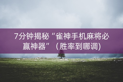 7分钟揭秘“雀神手机麻将必赢神器”（胜率到哪调)