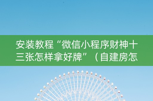 安装教程“微信小程序财神十三张怎样拿好牌”（自建房怎么拿好牌)