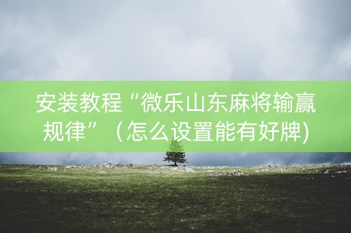 安装教程“微乐山东麻将输赢规律”（怎么设置能有好牌)