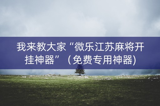 我来教大家“微乐江苏麻将开挂神器”（免费专用神器)