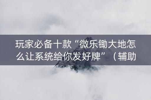 玩家必备十款“微乐锄大地怎么让系统给你发好牌”（辅助神器免费)